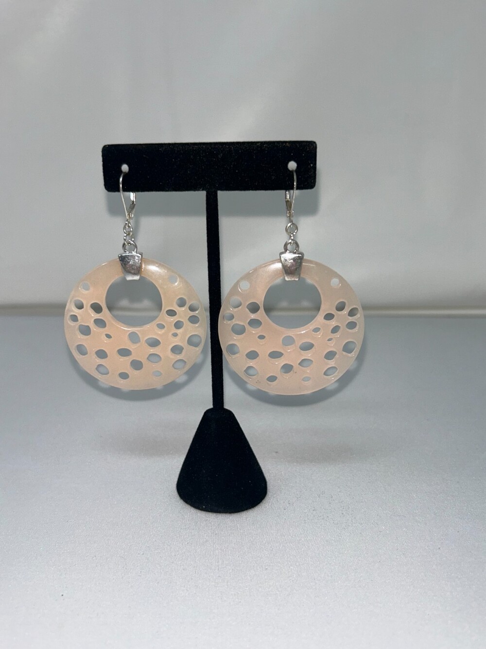 Vintage Estate Perforated donut-style dangle earrings